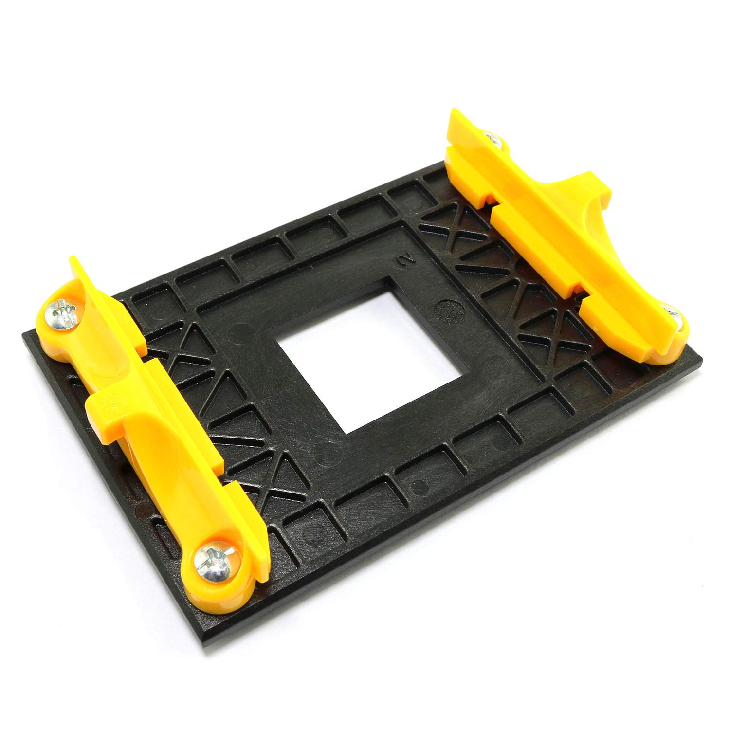 Rajiekart AM4 Retention Bracket & AM4 Back Plate – Desktop Computer Cooling Fan Mount – Plastic – Yellow – Tabletop Mount